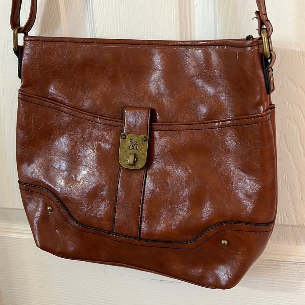 Faux Leather Crossbody Bag